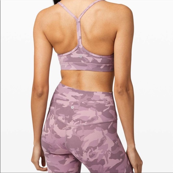 ‼️SOLD‼️Lululemon Flow Y Nulu Bra Top Incognito Camo Pink Taupe - Picture 2 of 5